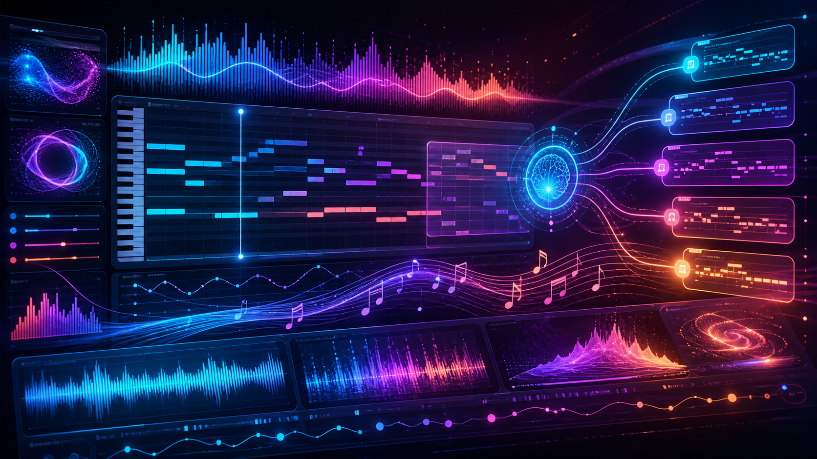 AI Destekli Müzik Kompozisyonu Aracı — AI ile üretilmiş kapak görseli