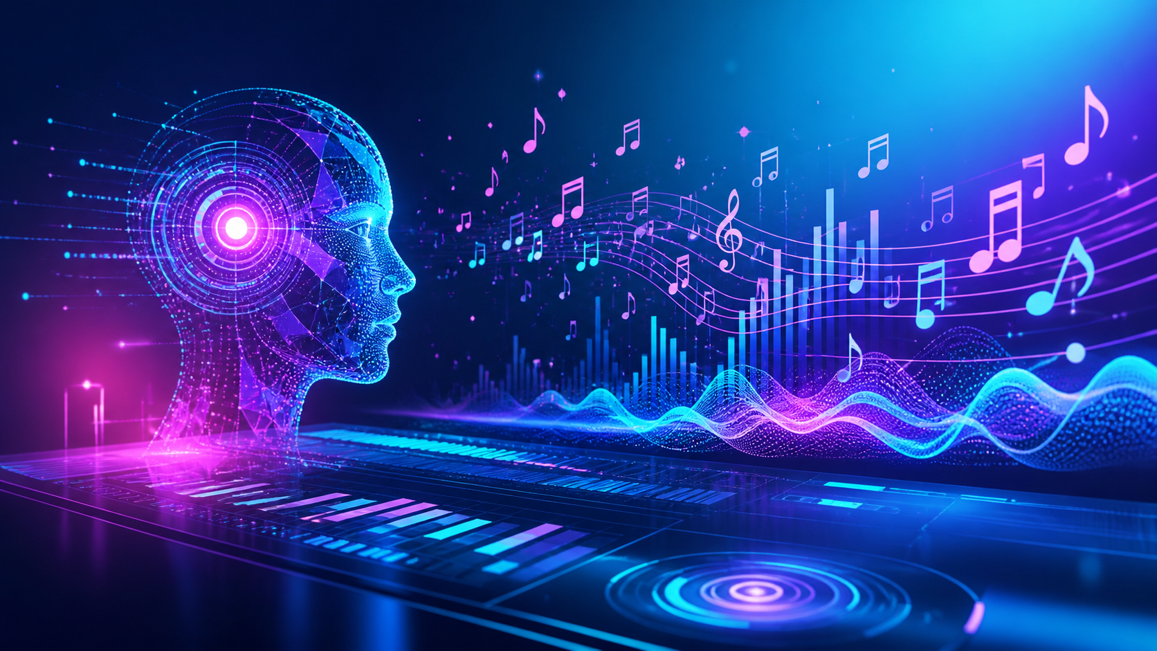 AI Müzik Bestecisi ile Yenilikçi Melodiler — AI ile üretilmiş kapak görseli